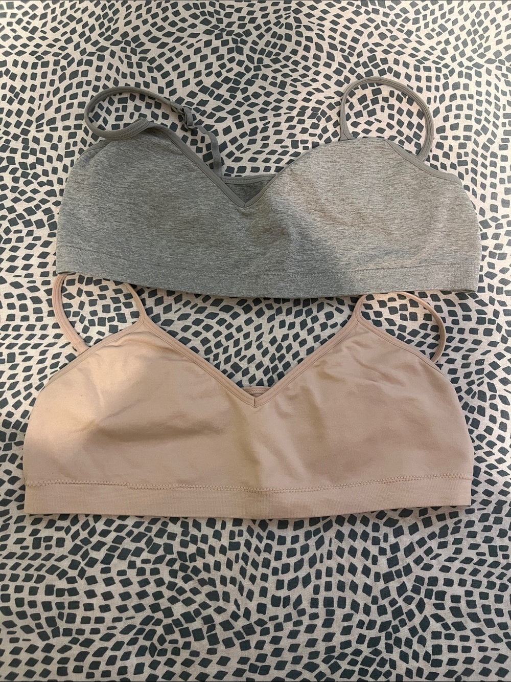 Wonder Nation Girls 2 pk Cami Sports Bras w Adjustable Spaghetti Straps size 38